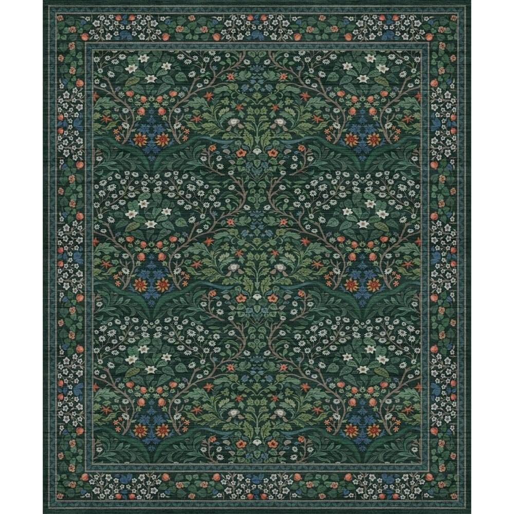 Tapete Sala Quarto 2,00x1,40 Floral Antiderrapante Lavável Abelle Casa