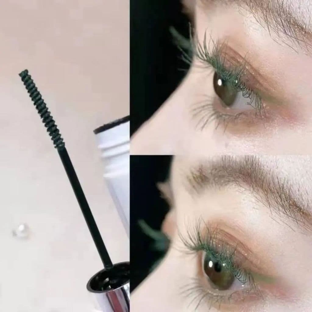 Rímel colorido à prova d'água alongado sem manchas branco puro branco cos azul roxo sujo rosa cabeça de escova fina