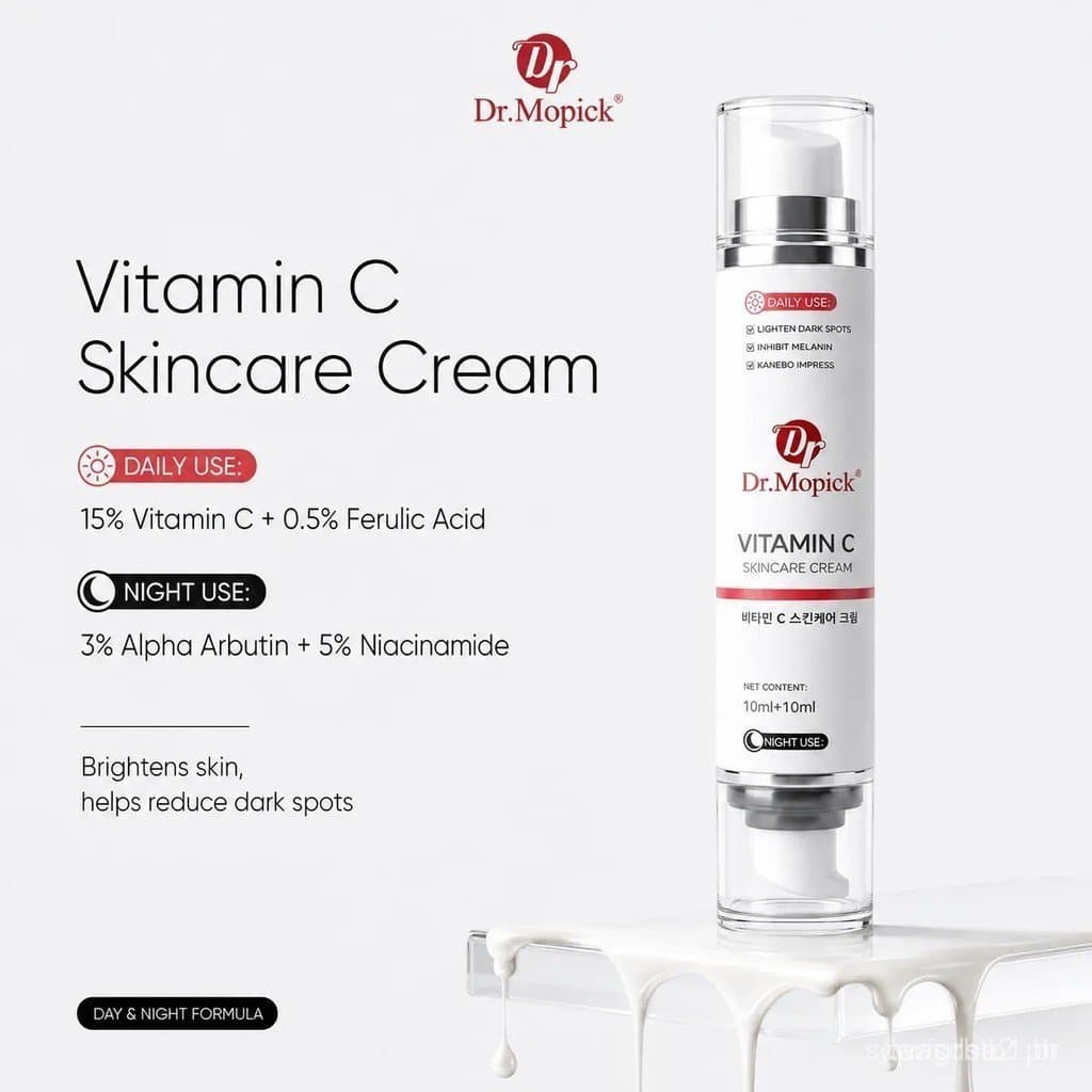 Dr.MopickAdvancedVitaminCBrighteningComplexDualChamberNiacinamideSerumDayNightHydratingFaceCareMoisturizerRepair BLLG OP