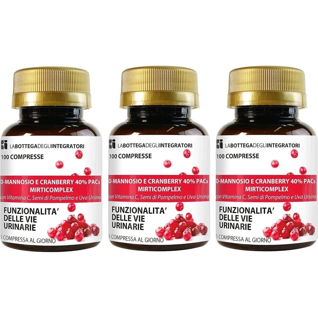Complexo de mirtilo D-Mannose e Cranberry 40% PAC, contendo sementes de toranja, arbutina e vitamina C |   300 comprimid