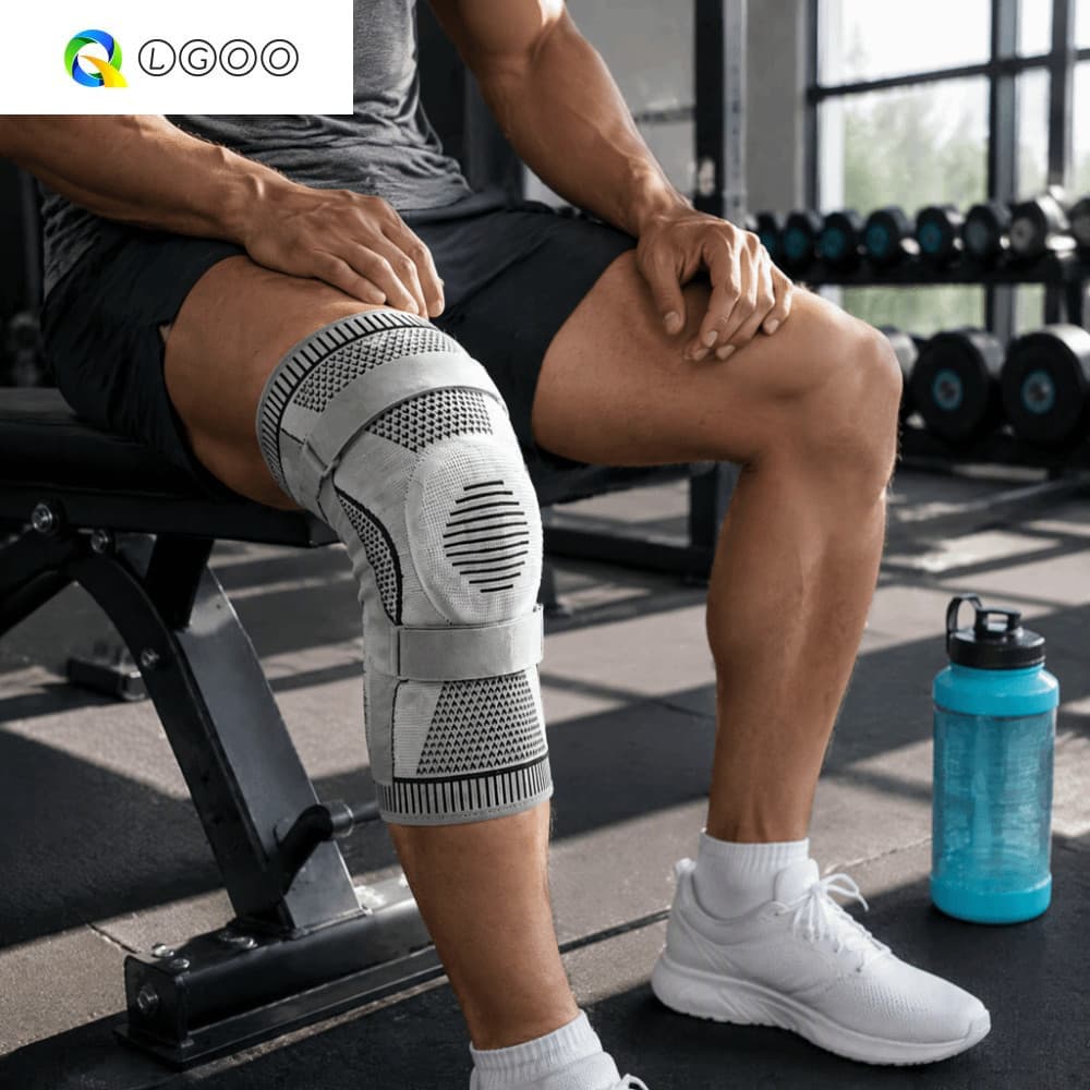 Joelheiras Esportivas LGOO , Joelheira Elástica De Nylon De Segurança , Alça Ajustável , Cinta De Patela De Silicone Res