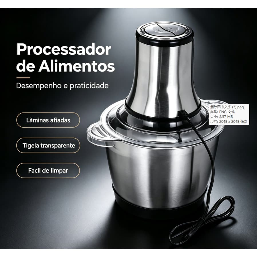 3L Picador De Alimentos Moedor De Carne Mixer Elétrica Processador Cozinha Casa Alho - 110v- 220v