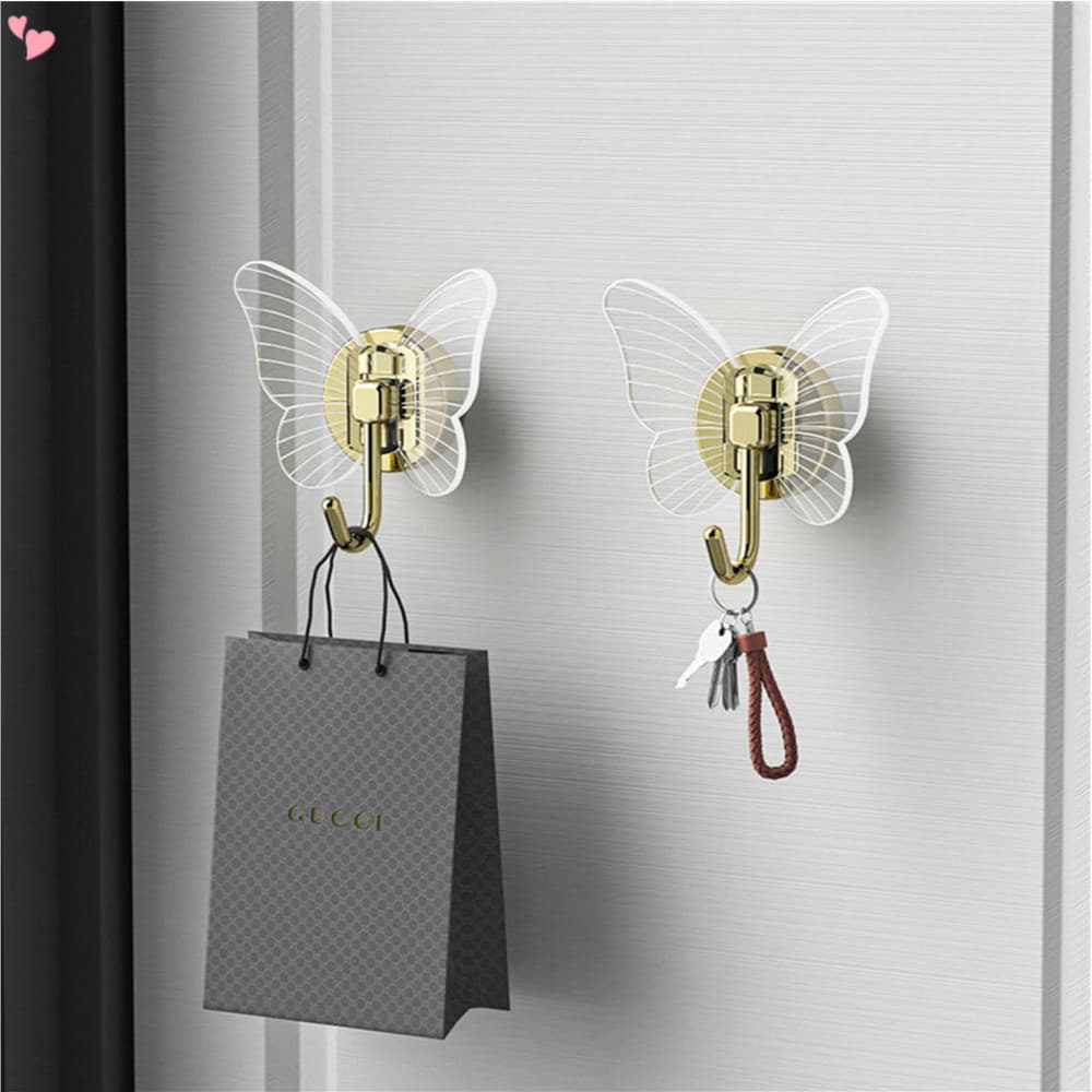 Ganchos Borboleta, Suportes Decorativos Autoadesivos para Parede, Resistentes, Suporte para Toalhas à Prova d'Água, Banh
