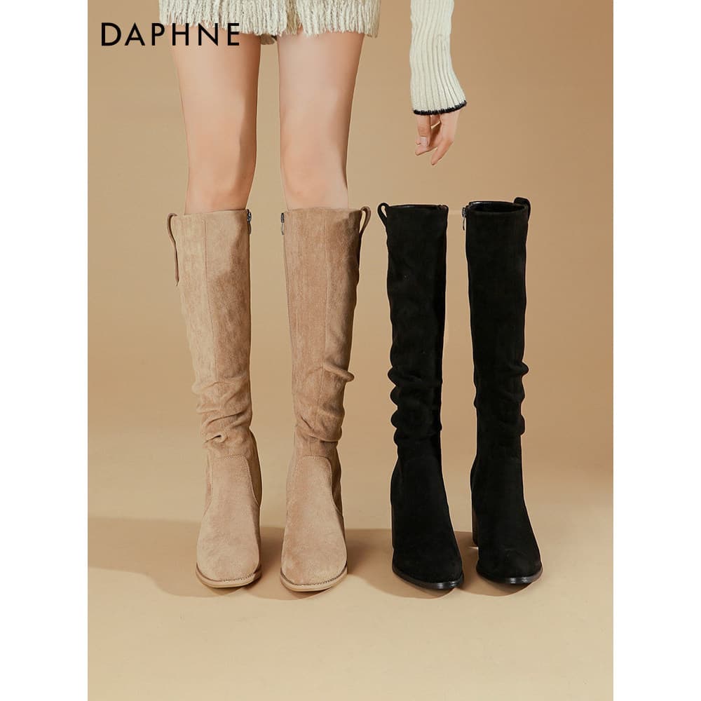 Daphne botas femininas 2026 novo estilo outono botas altas botas de cavaleiro dedo do pé apontado botas Merader