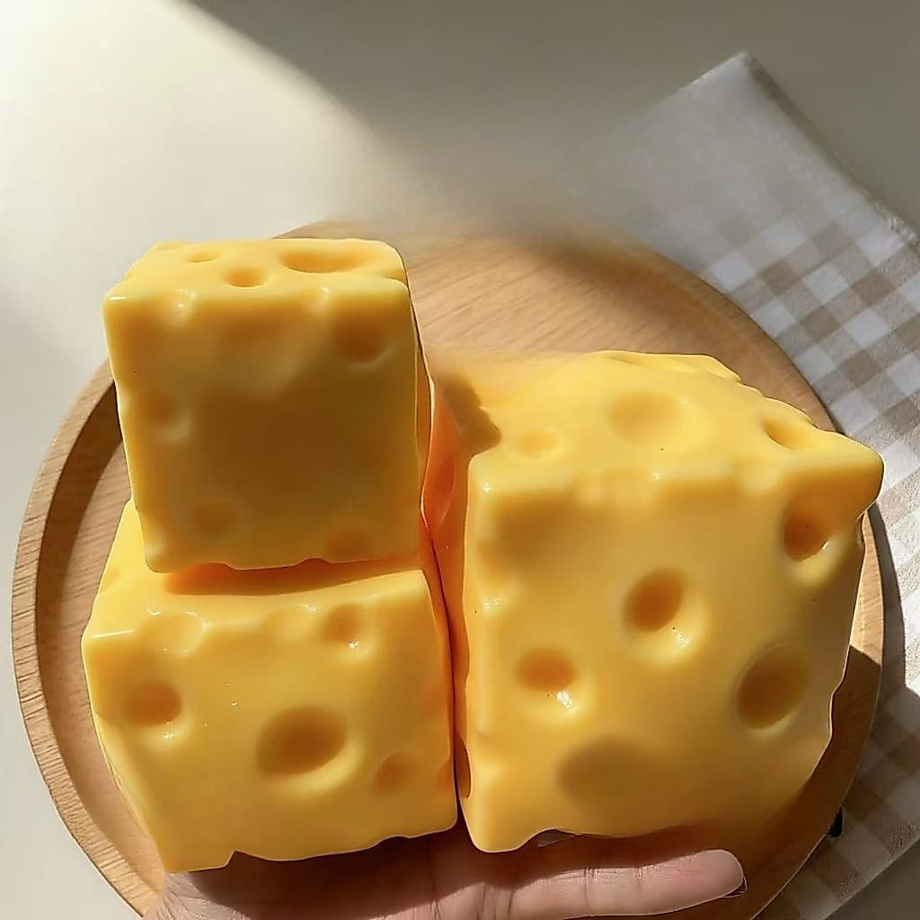 Novo Brinquedo Mole De Queijo Quadrado Realista Alívio Do Estresse De Inquietação De Ascensão Lenta Bola De Aperto Macio