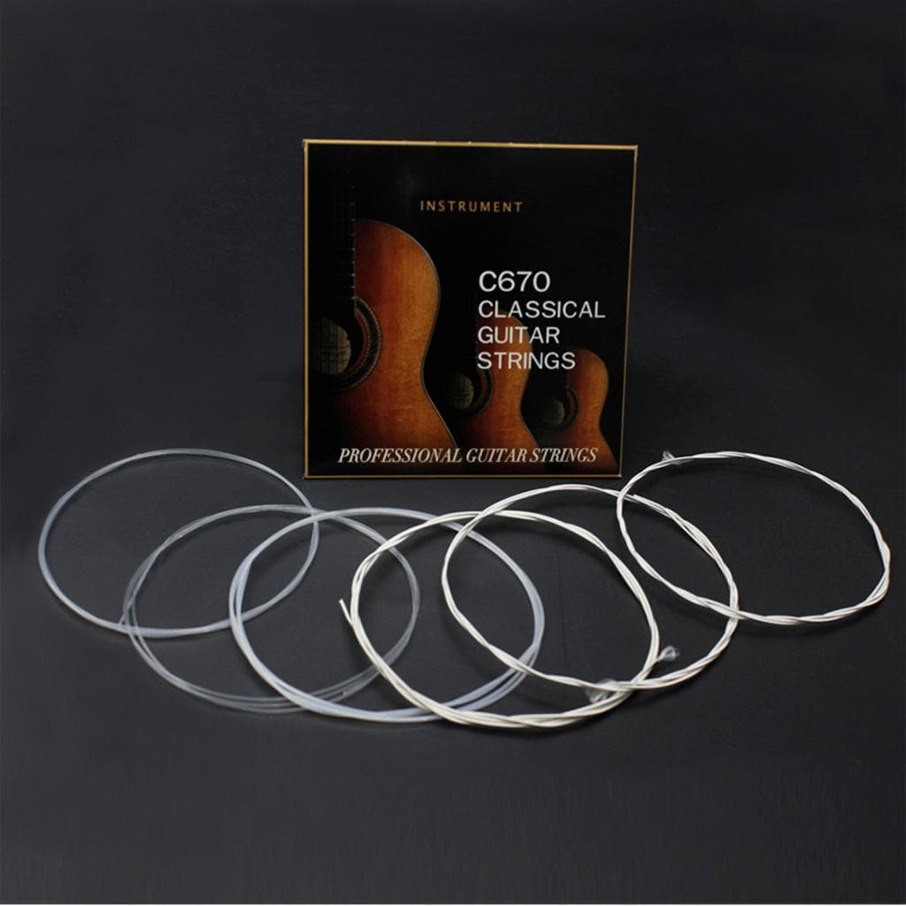 C670 Cordas de guitarra clássica Nylon banhado a prata em liga de cobre Conjunto de 6 unidades (0,028-0,043) para