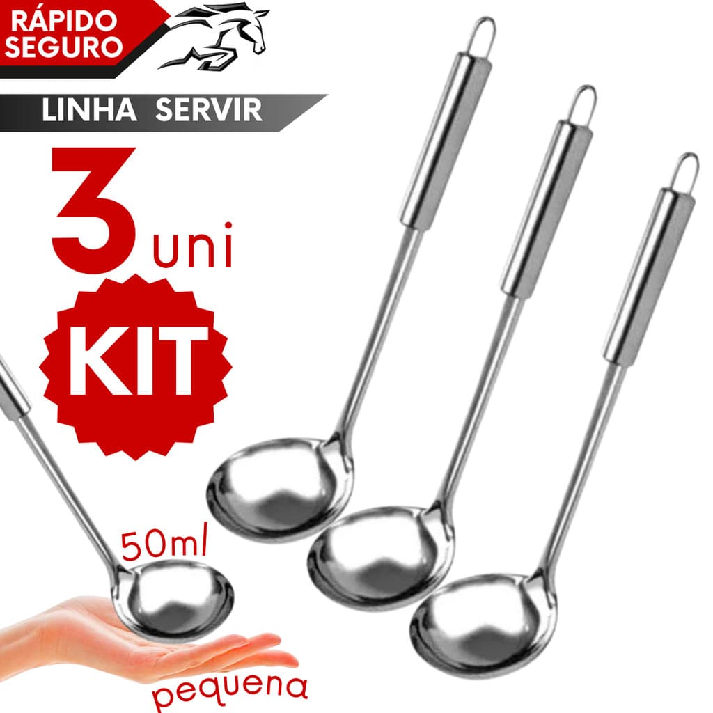Concha de Inox Pequena 50 ml Ideal Para Feijão Sopa Caldos Molho