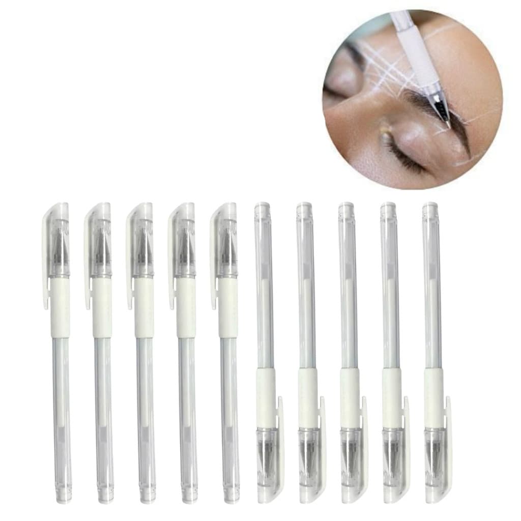 Caneta Gel Branca Mapeamento Sobrancelha Microblading Design - Kit 4 ou 20 Unidades