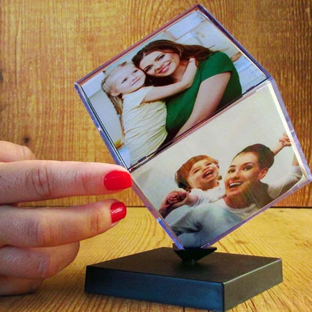 Foto Cubo Giratório Personalizado Com 6 Fotos - Envio Rápido JÁ MONTADO