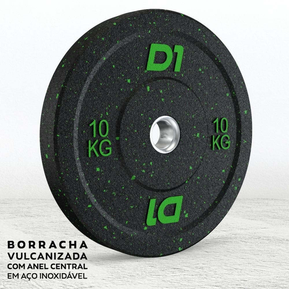 Anilha Bumper Hi Temp 10kg D1FITNESS Borracha Preta