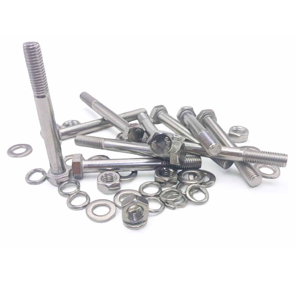 KIT 10 PARAFUSOS MEIA ROSCA PARCIAL SEXTAVADO INOX M8*80MM