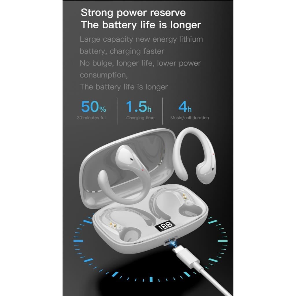 Fones De Ouvido Sem Fio Bluetooth Fone Com Microfones Alta Nova OWS-15 Fidelidade Som Estéreo Toque Inteligente Esportes