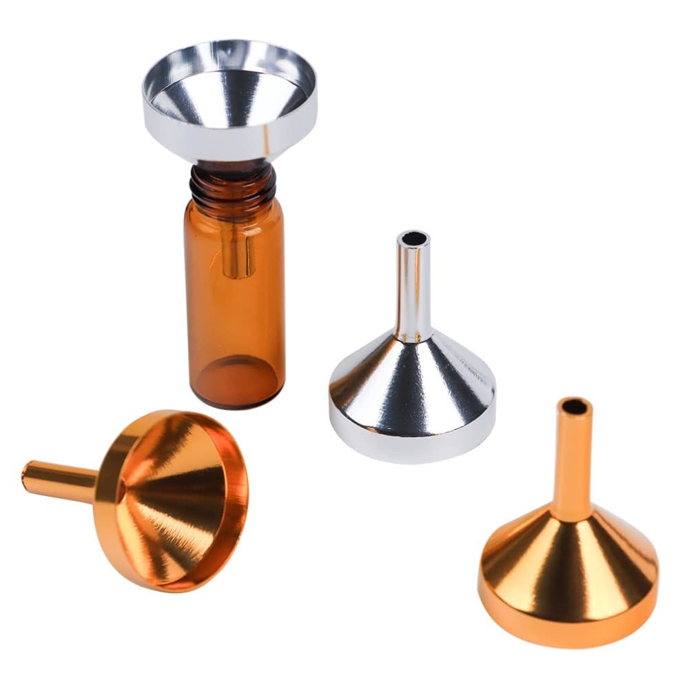 Conjunto De Mini Funil De Aço Inoxidável , 5 Peças Com Filtro Removível , Boca Larga , Óleo De Cozinha , Ferramenta De E