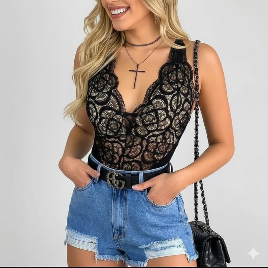 body feminino renda frente elastano bojo alça regata