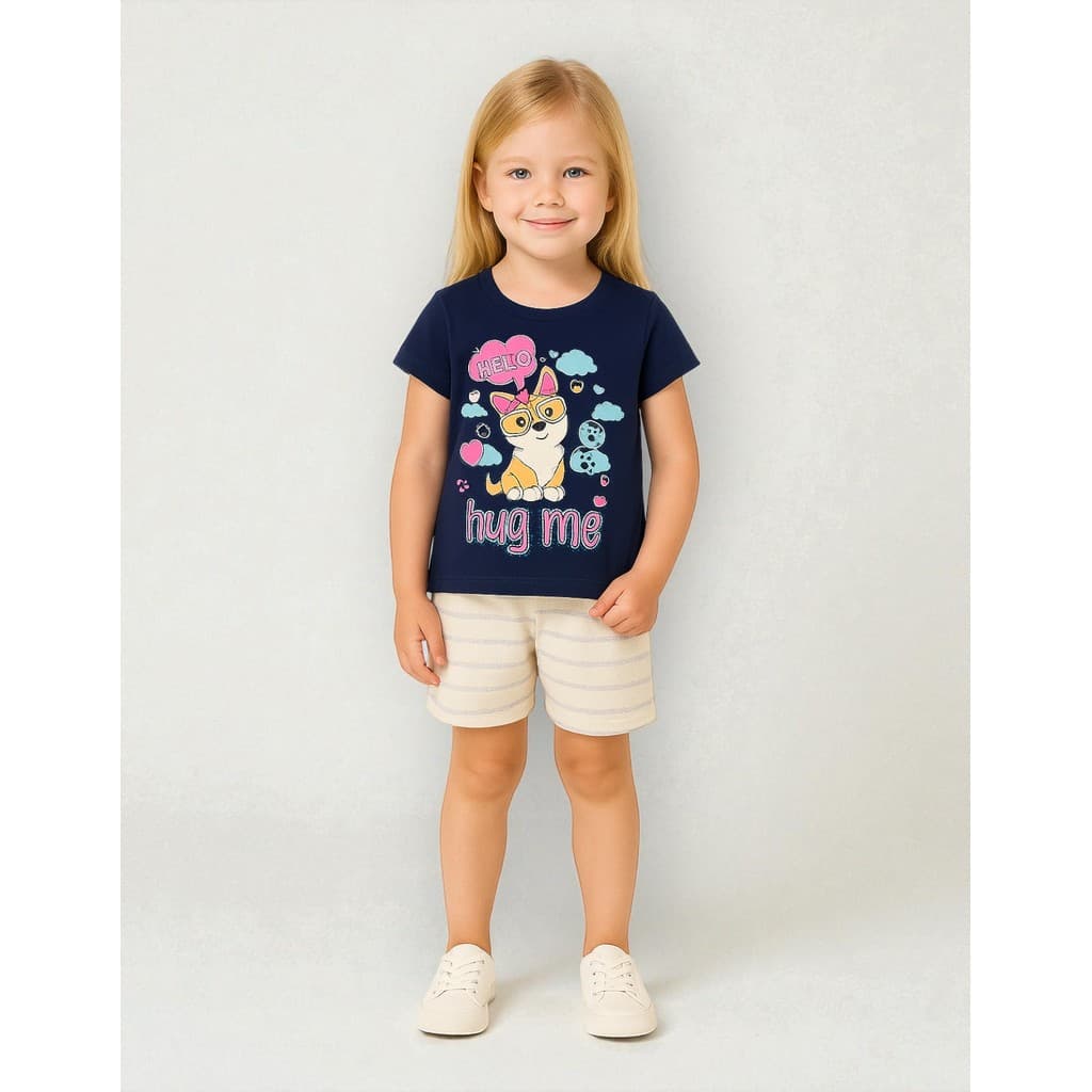 Kit 3 Conjutinhos De Verão Infantil Menina Roupinha Leve Estampada Ideais Para Calor E Dia A Dia