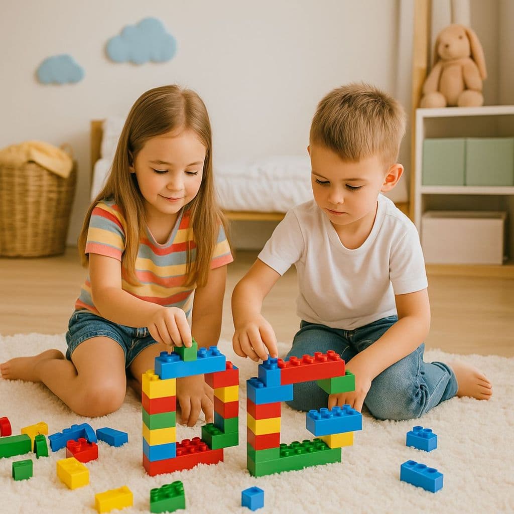 Kit Infantil Apolo Blocos De Montar Educativos 27 Peças Com Pote Organizador