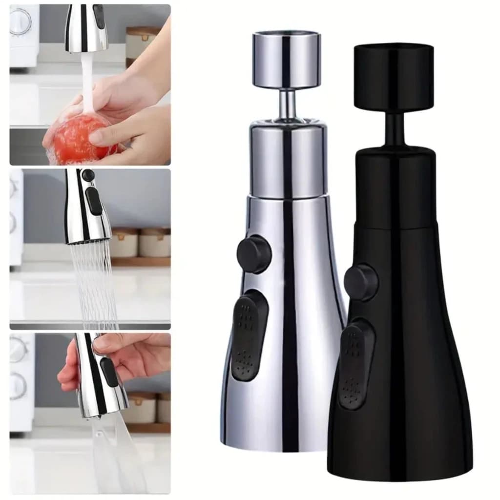 Adaptador 3 Modos Multifuncional Para Torneira Com Acessórios Flexível de Cozinha Potente e Durável