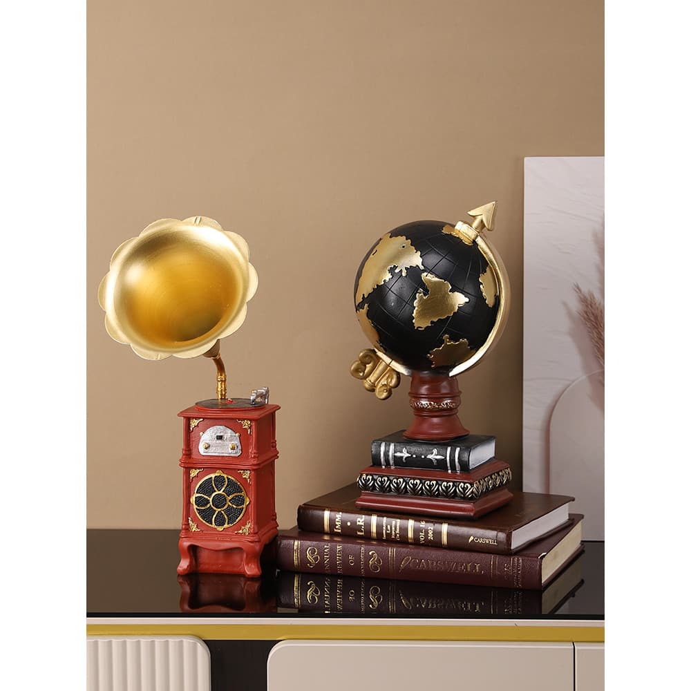 Americano Retro nostálgico ornamentos sala de estar armário vinho decorações para casa escritório estante resina modelo