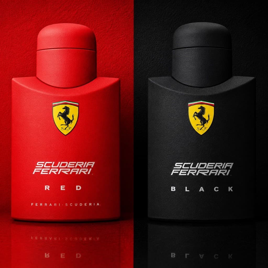 kit DE 1 OU 2 Perfumes Ferrari Black + Ferrari Red Masculino Eau de Toilette Dia e Noite Fixação Intensa