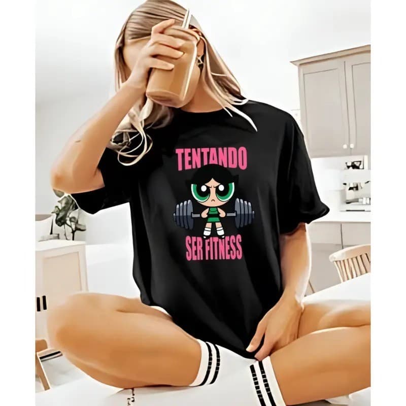 Camiseta Blusa Roupa de Academia Feminina streetwaer camisa meninas super poderosas 100% algodao