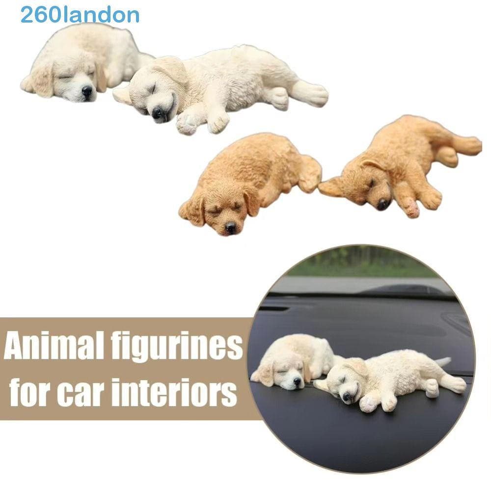 Figura De Brinquedo Para Cachorro LANDON , Decoração De Casa , Enfeites De Carro Fofos , Modelo De Recuperador Dourado S