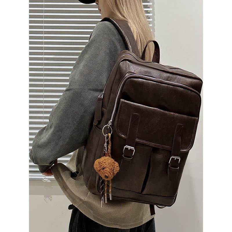 Mochila retrô feminina, bolsa de computador de grande capacidade, bolsa escolar de estudante de negócios, alça de ombro