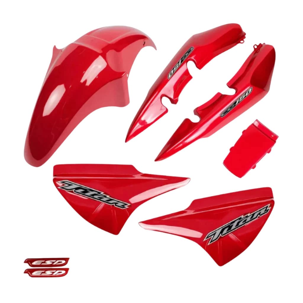 Carenagem Completa Titan 150 2004 até 2008 Vermelho Guarau Caruaru