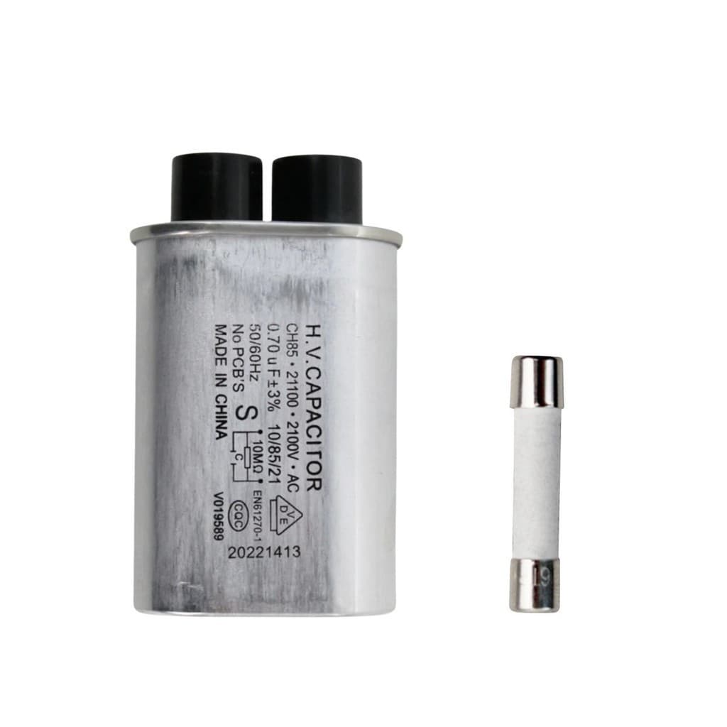 kit Capacitor De Alta Tensão Microondas 0.90uf 2100v+fusivel
