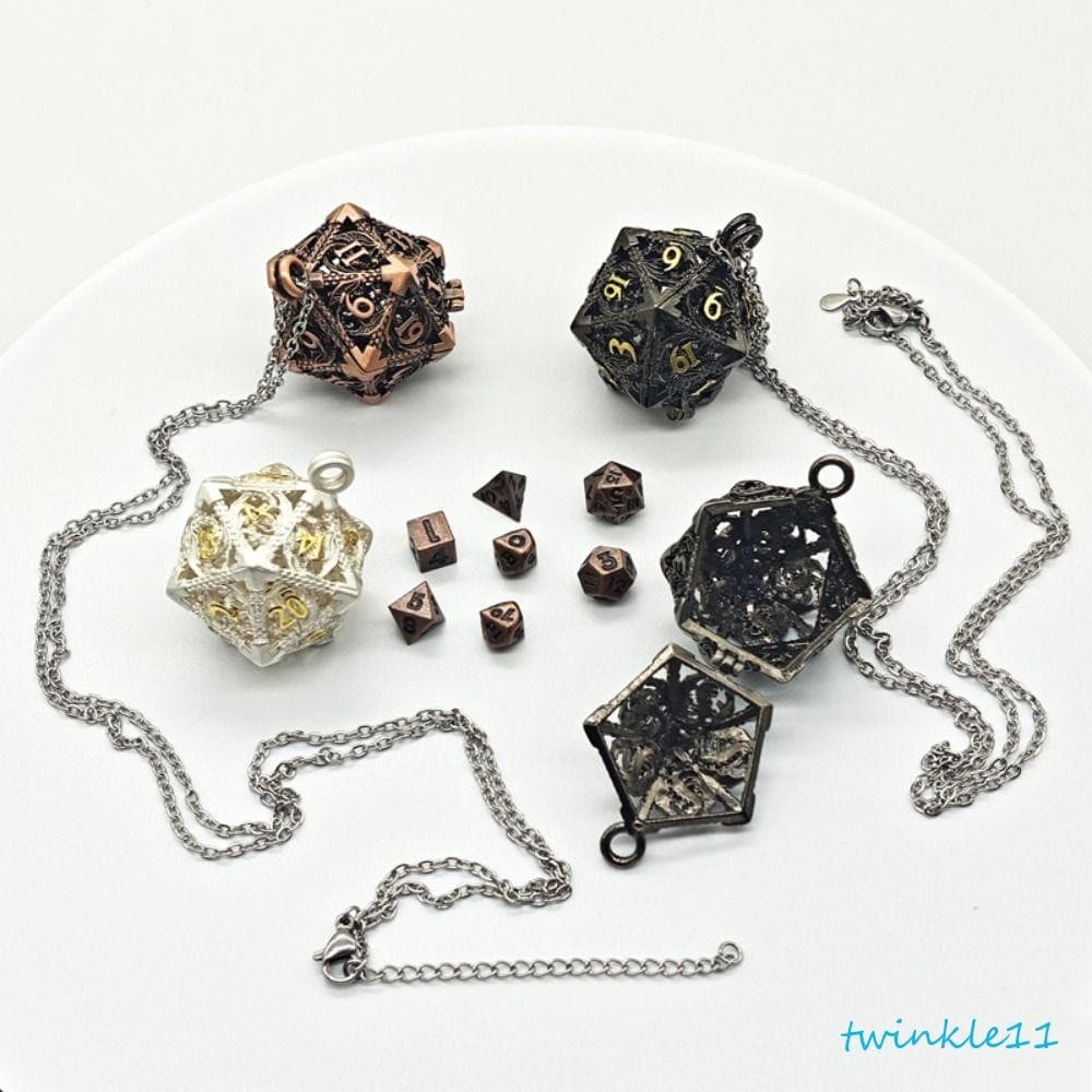 TWINKLE 1 Conjunto De Torque De Dados De Metal Oco , Colar Requintado TRPG , DND