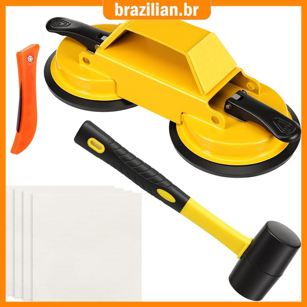 Ventosa Para Reparo De Lacunas No Piso , Ferramenta Fixadora Chão , Com Martelo Cortador De Ranhura E 4 Peças De Almofad
