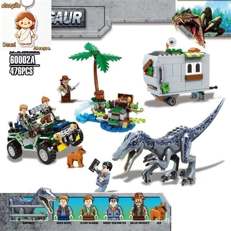 Blocos de Construção Educativos para Crianças de Dinossauro do Mundo Jurássico Compatíveis com LEGO City