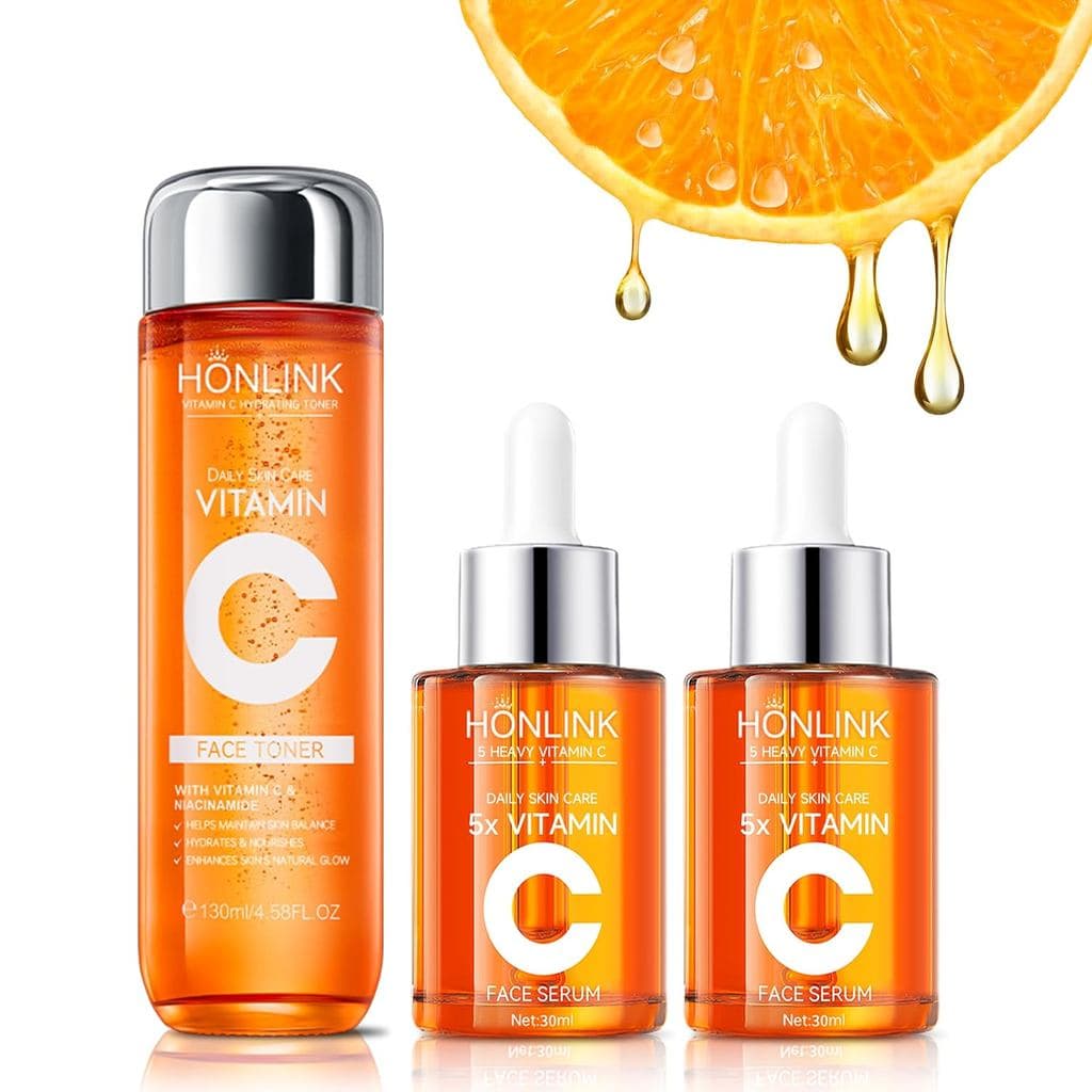 Sérum Facial Premium 5X Vitamina C Coreano 30ML, Essência Facial Hidratante, Ácido Hialurônico, Centella para Pele Facia