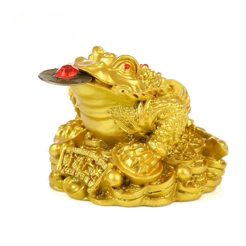 Ornamentos de sapo dourado de três pernas, enfeites de significado