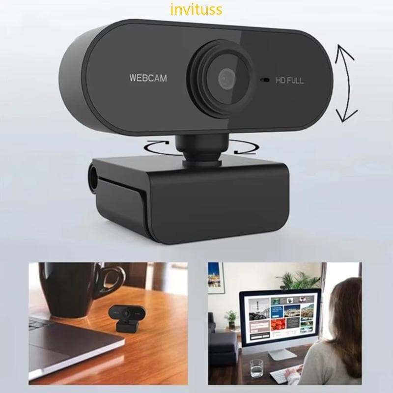 Kit Webcam Inv Premium Para Chamadas Vídeo 1080P 2K 4K Suporte Ajustável E Capa Privacidade