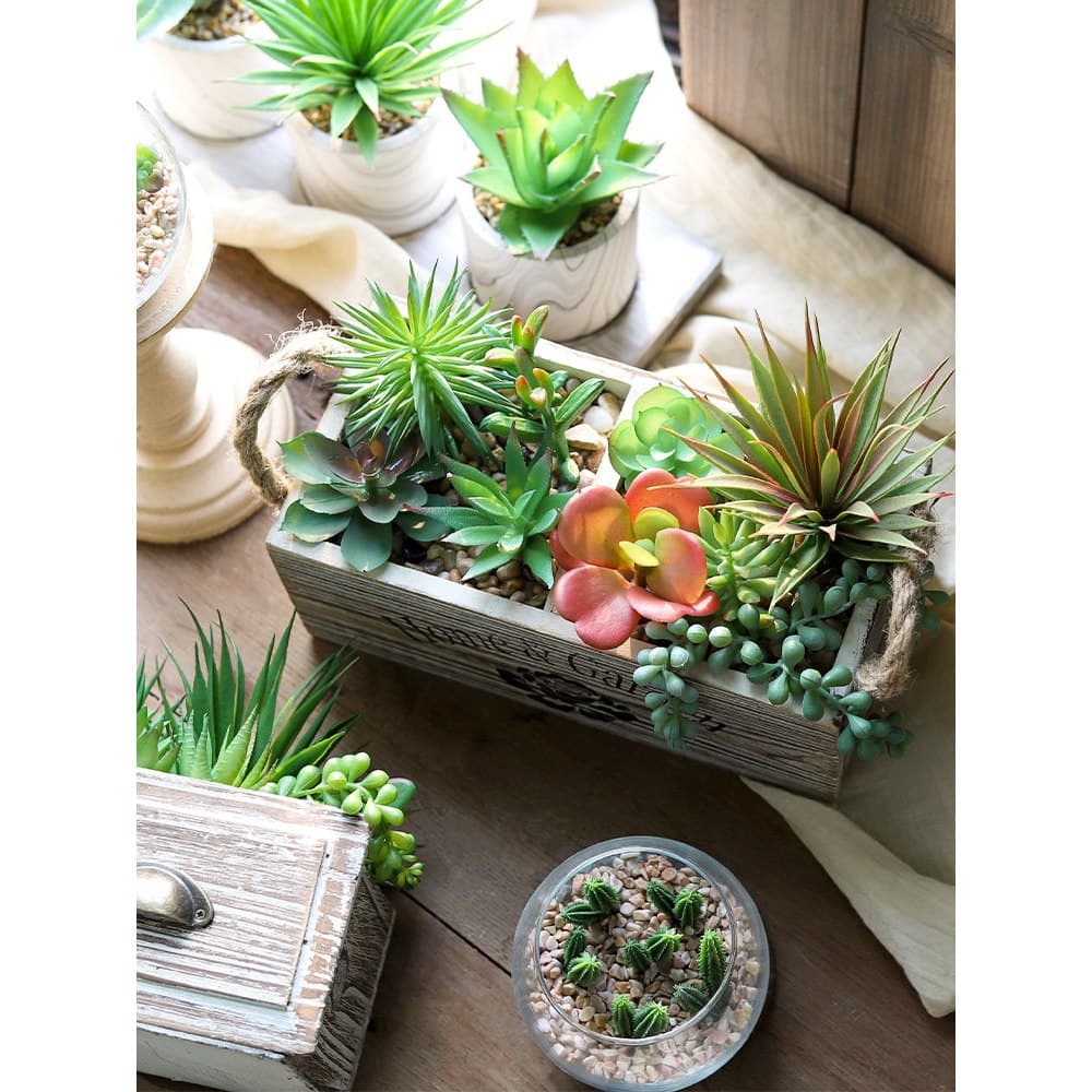 Simulação verde conjunto de plantas suculentas escritório Desktop vaso Mini planta pequeno vaso decoração planta
