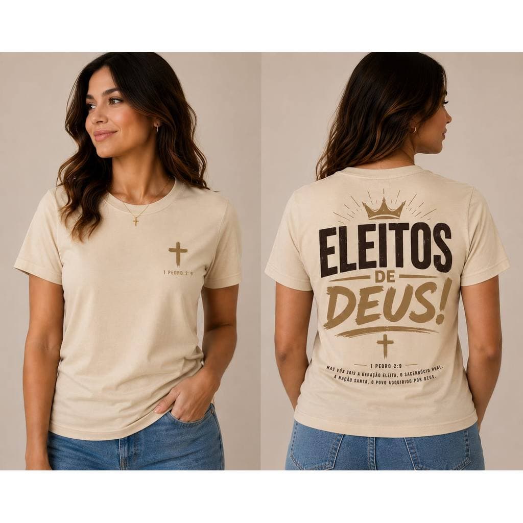 Camisa Camiseta T-Shirt Cristã  Eleitos de Deus Blusa Evangélica Elegante