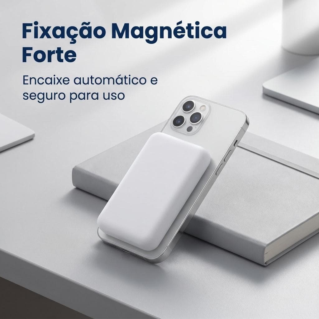 Carregador MagSafe iPhone Sem Fio Por Indução Magnético Wireless Carregamento Rápido Base USB-C
