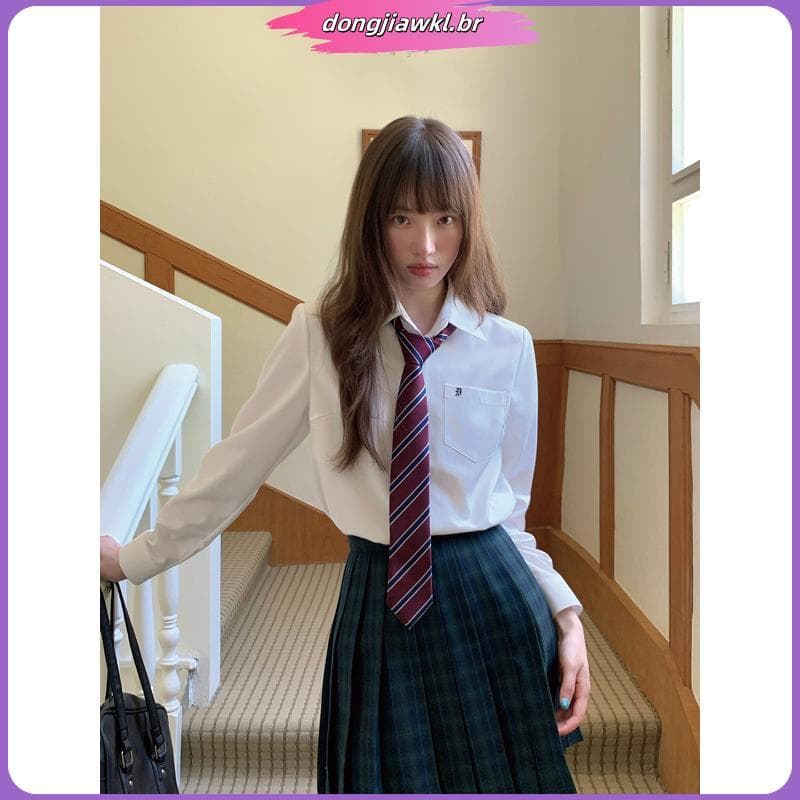 H Meia Colher Doce Original soli d Cor Caixa Saia Plissada jk All-Match Uniforme Estilo Japonês Preppy