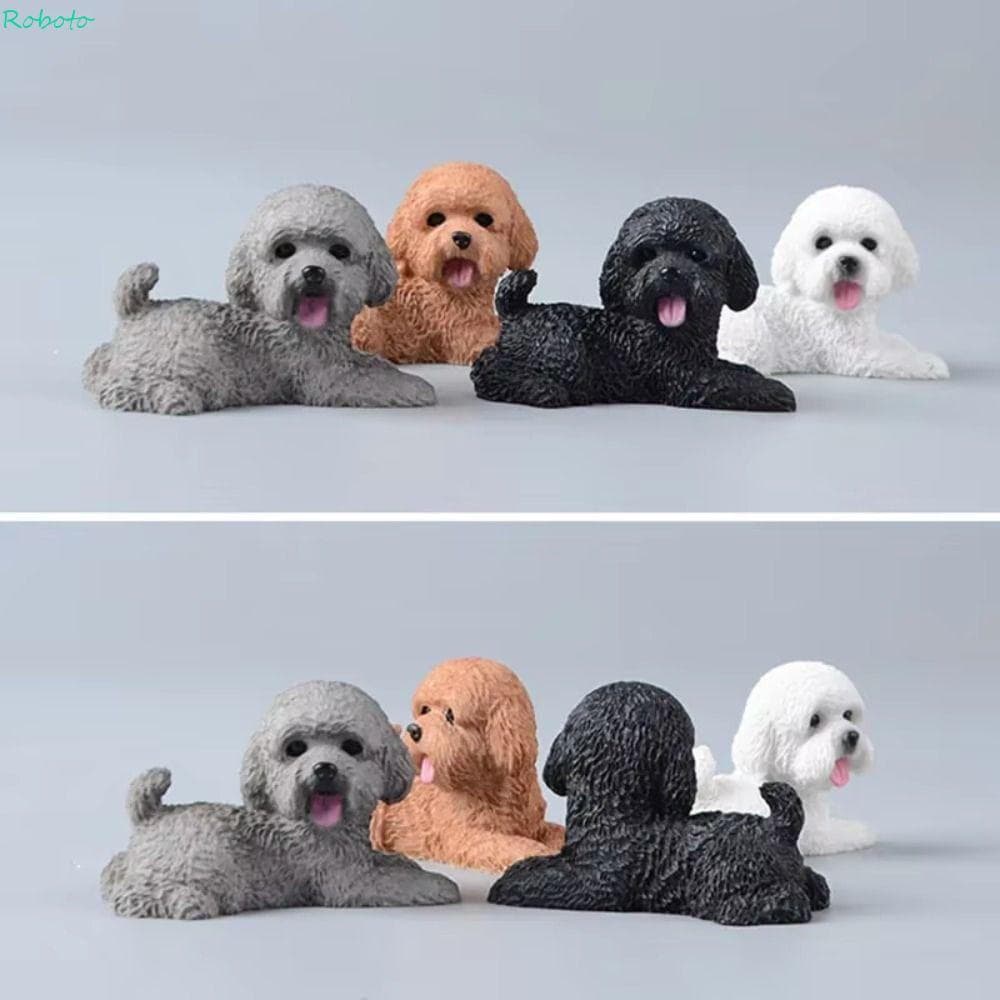 DARNELL Mini Ornamento Animal , Modelo De Filhote De Cachorro Simulação Figuras Poodle , Estatueta Em Miniatura Ação