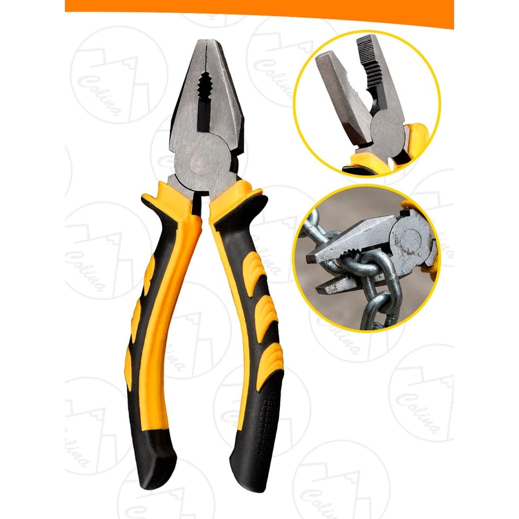 Alicate Universal 7’’ 18cm Aço Carbono Cabo Emborrachado Ergonômico Profissional Novidade