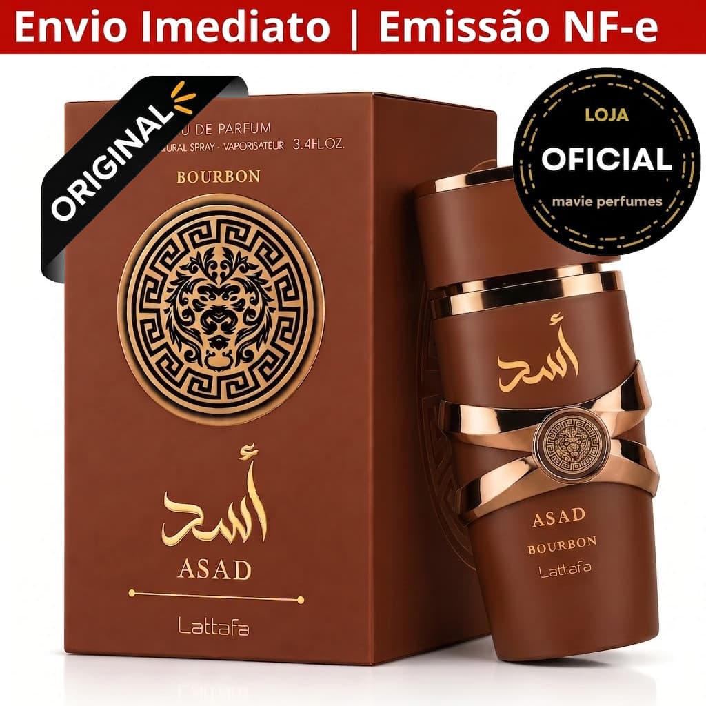 🔥Frete Grátis Lattafa Asad Bourbon EDP 100ml Original – Perfume Masculino Intenso Sofisticado Longa Fixação