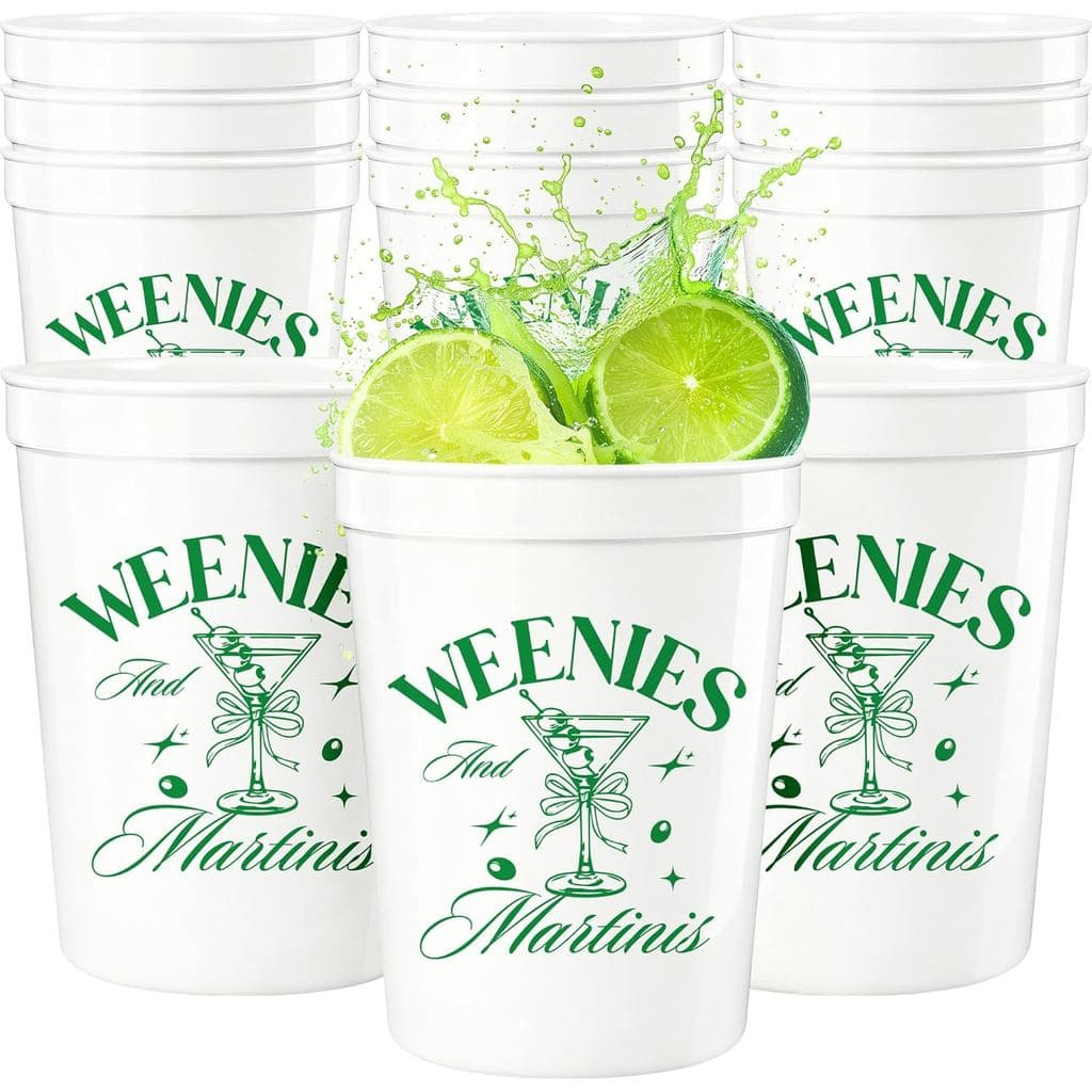 12 Copos Weenies e Martinis para Festa de Despedida de Solteira 16oz, Decoração de Festa Weenies e Tinies, Suprimentos p