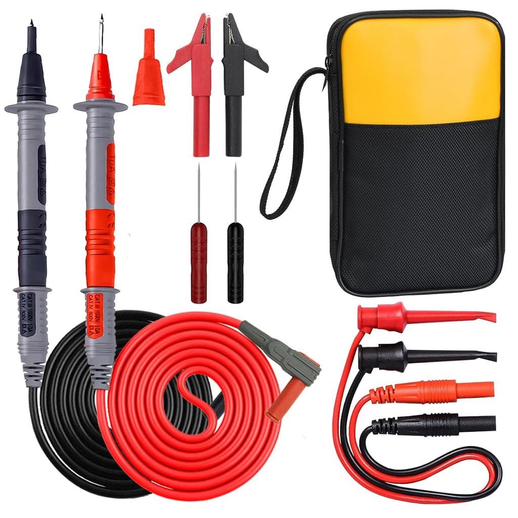 Kit de Cabos de Teste Multímetro 11 em 1 Makeronics com Garras Jacaré e Estojo Flexível para Especialidades Eletrônicas,
