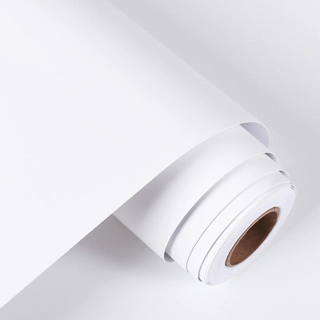 Papel de Parede Branco Fosco WESTICK Autoadesivo, Papel de Contato Branco Sólido Removível, Papel de Parede para Quarto,