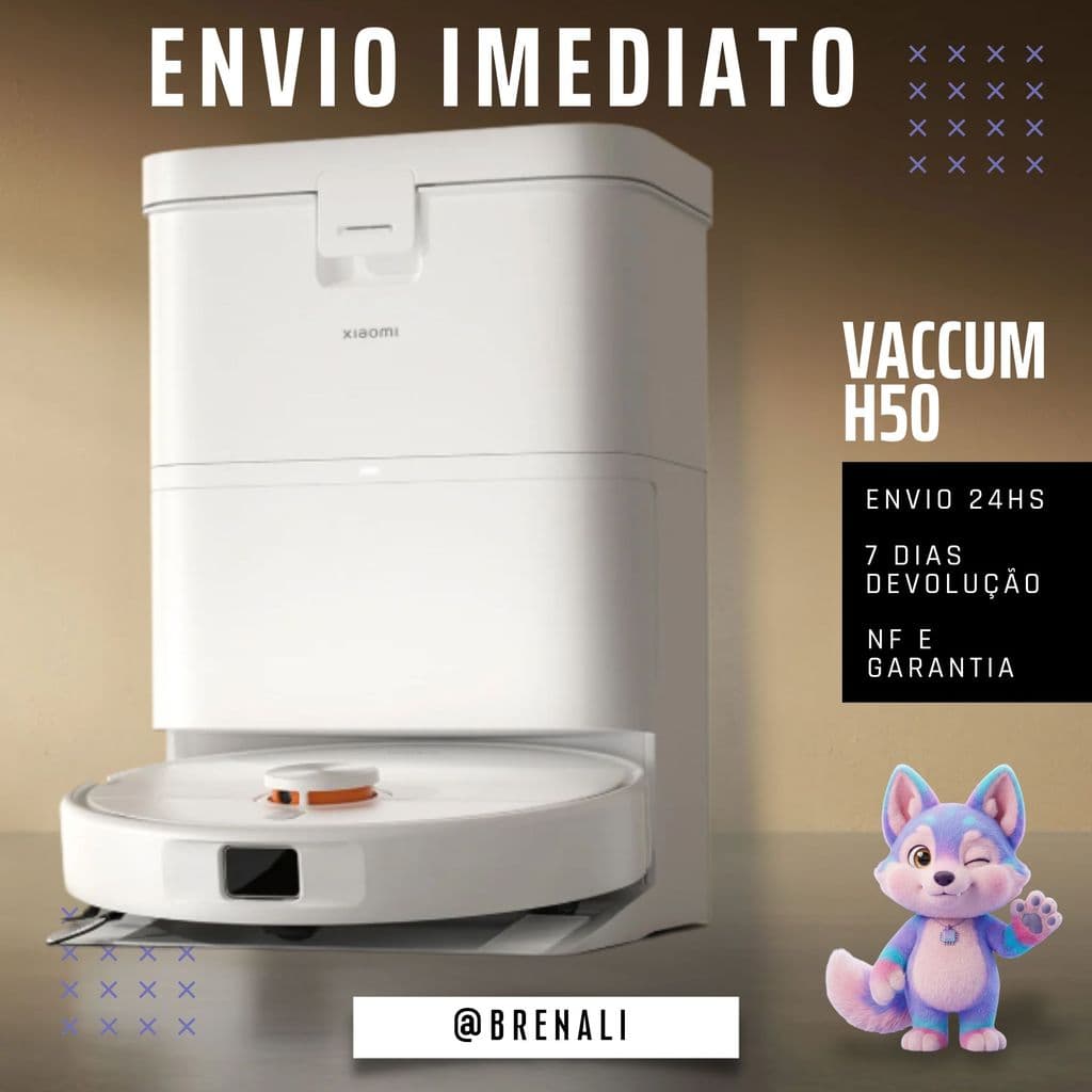 Robô Aspirador H50 Xiaomi Sensor LDS 10000Pa