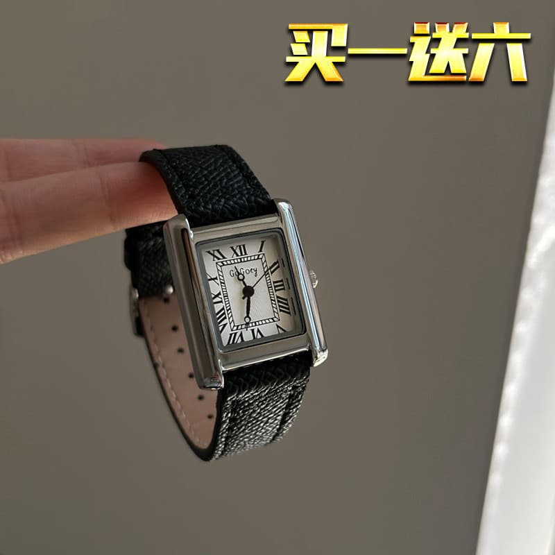 relogio feminino pequeno relogio feminino Relógio feminino quadrado simples temperamento mecânico relógio de quartzo neg