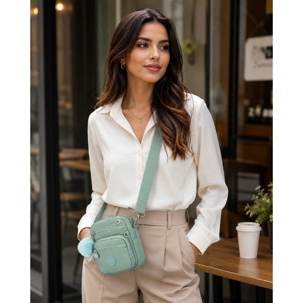 Bolsa Feminina Pequena Transversal Porta Celular Impermeável Nylon