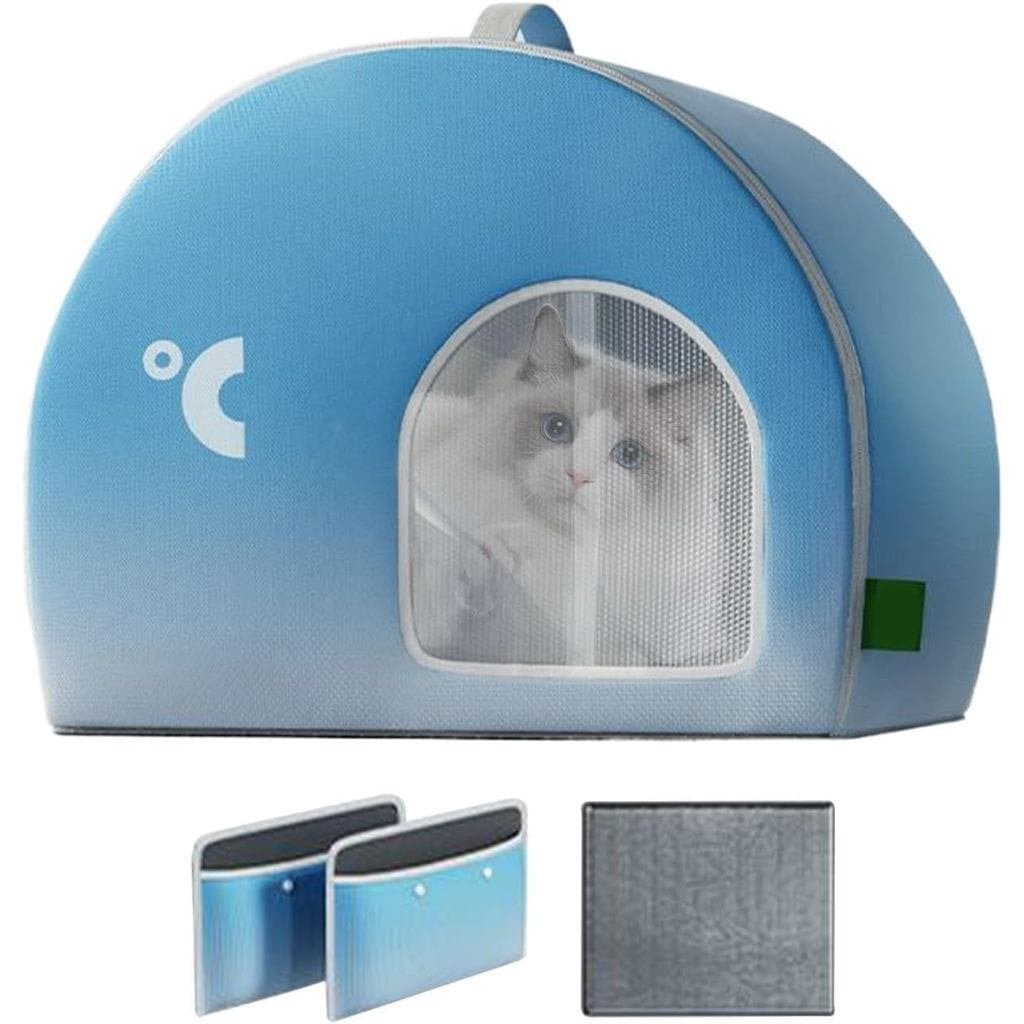 Casa Refrescante para Gatos, Resfriamento Duradouro, Resistente às Intempéries, Grande Casa Inteligente para Animais de