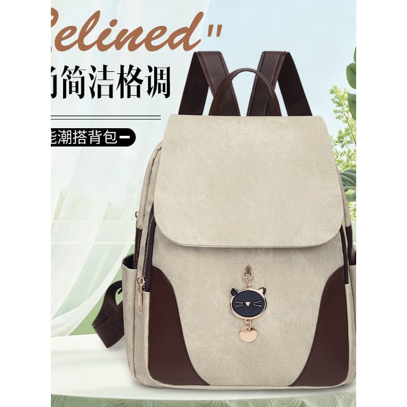 Hong Kong marca mochila de viagem de grande capacidade feminina 2025 novo estilo High-End nicho leve moda mochila