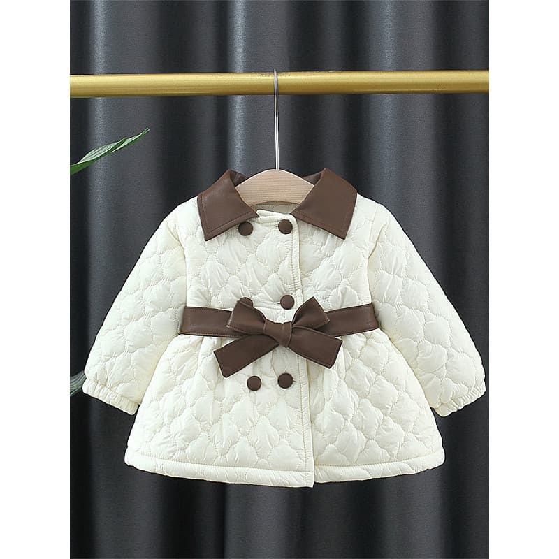 Feminino bebê roupas de inverno velo algodão acolchoado roupas novo estilo bebê 0 a 4 anos roupas infantis jaqueta acolc